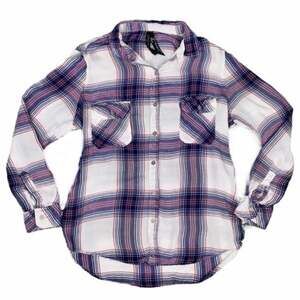 7 For All Mankind Red/White/Blue Plaid Shirt | Size M
